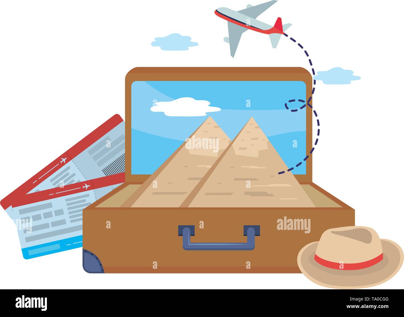 Egyptian pyramids landmark design, Travel trip vacation tourism journey and tourist theme Vector illustration Stock Vector
