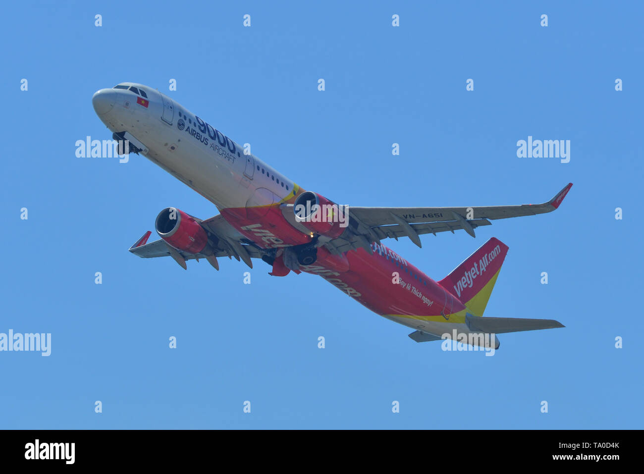 Osaka, Japan - Apr 18, 2019. VN-A651 VietJet Air Airbus A321 taking off ...