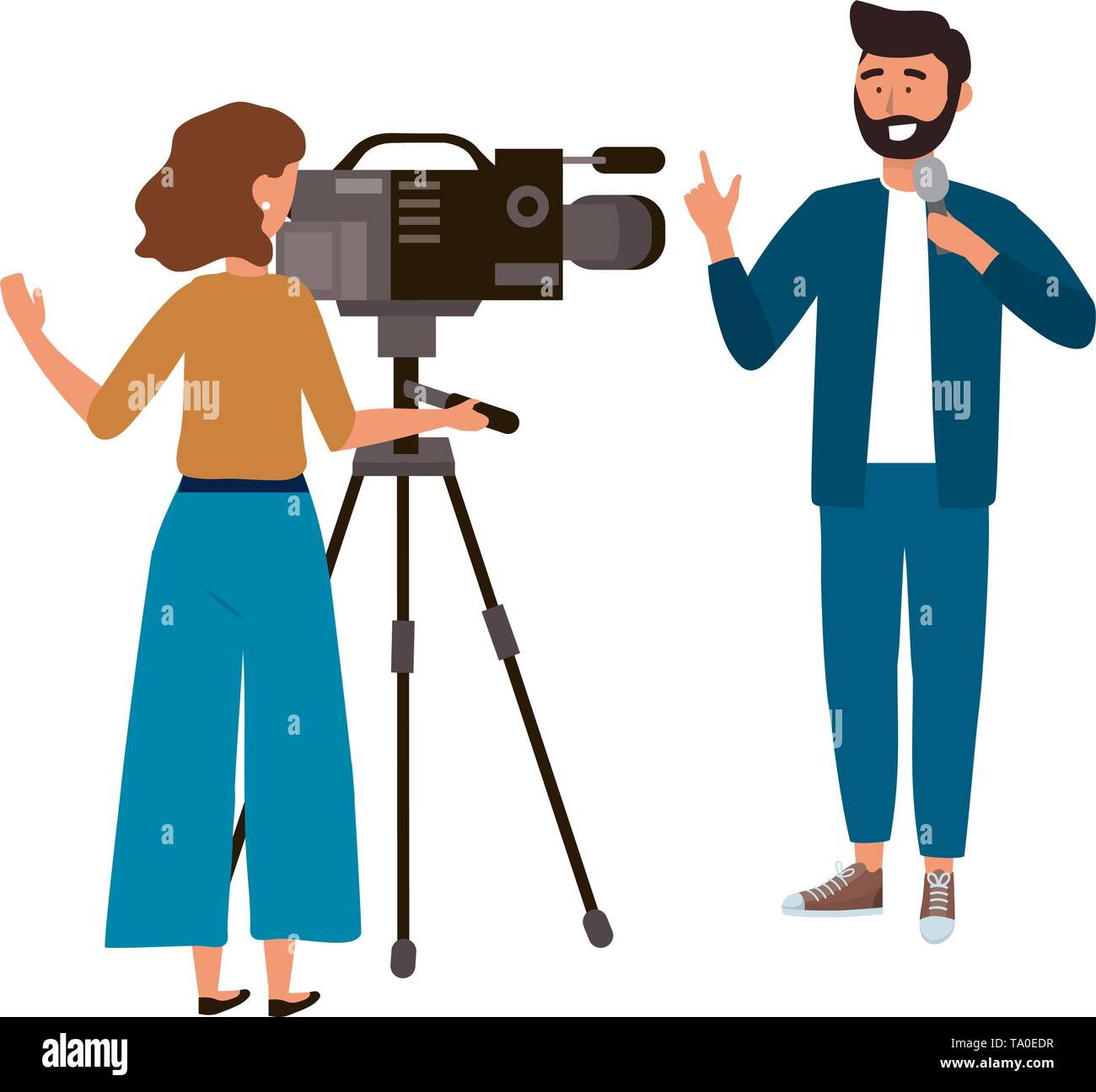 Broadcasting Reportage Design News Media Communication Journalism Information And Digital Theme Vector Illustration Stock Vector Image Art Alamy