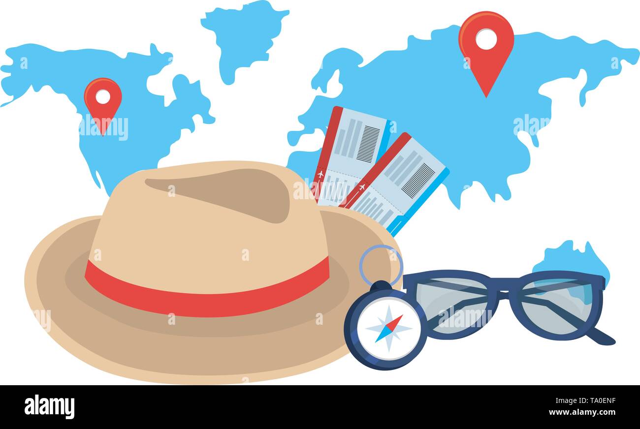 Travel icon set design, Trip vacation tourism journey tourist ...
