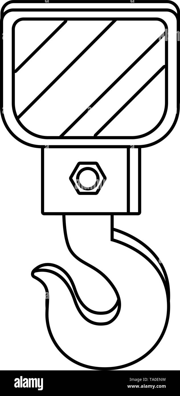 crane hook icon cartoon isolated vector illustration graphic