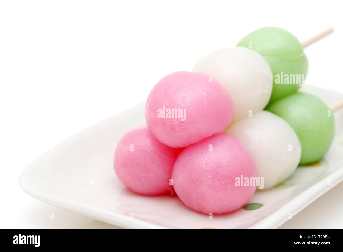 Japanese traditional confectionery Sanshoku Dango Stock Photo Alamy