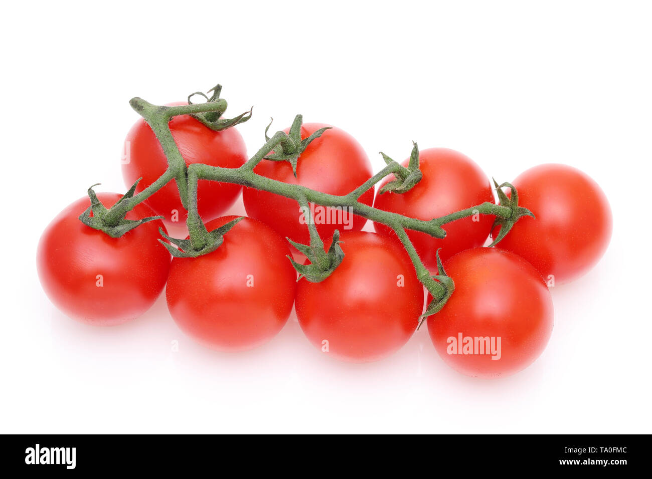 branch of cherry tomatoes on a white background Stock Photo - Alamy