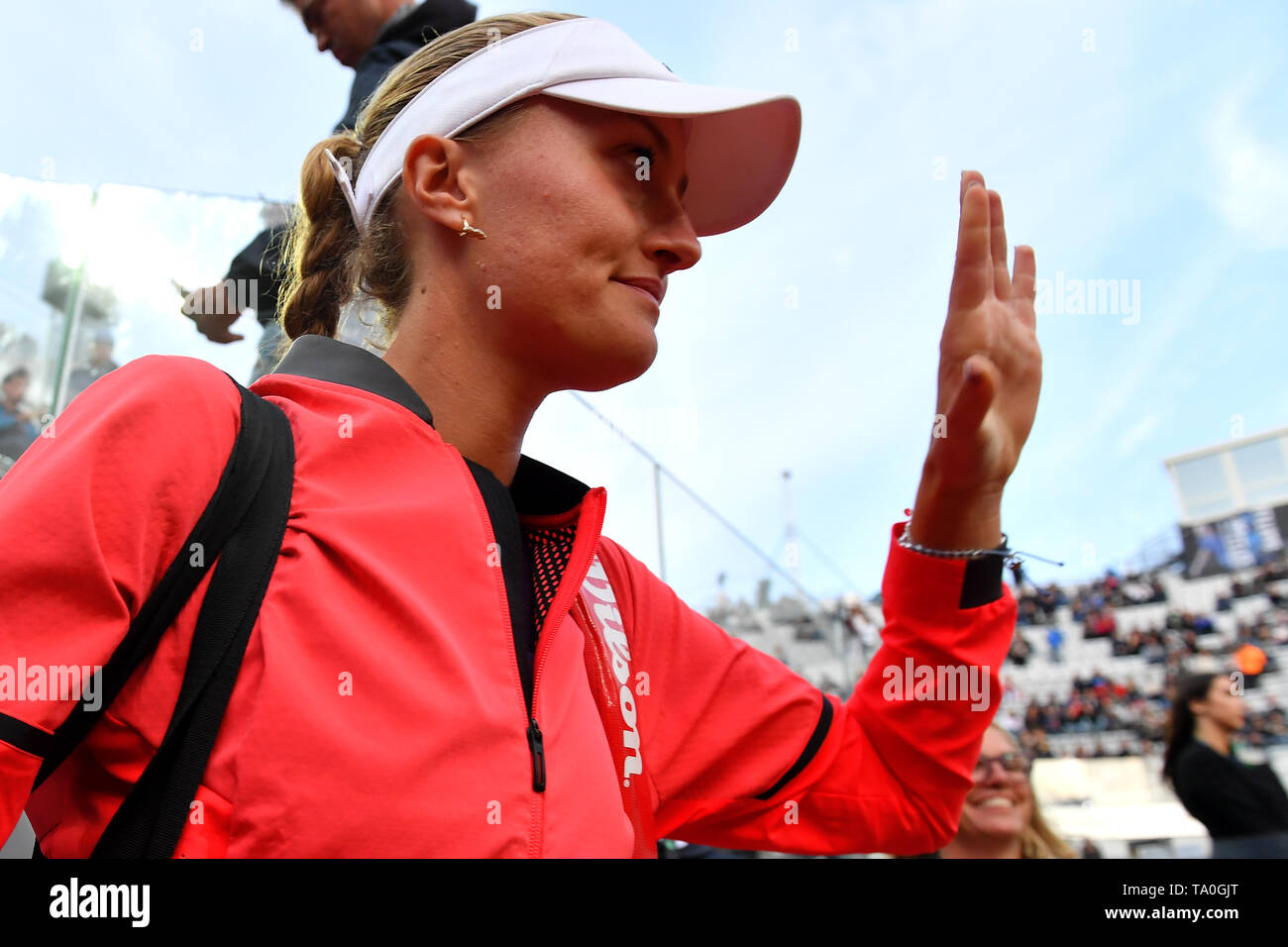 Kristina Mladenovic of France arrives to play the match against Maria