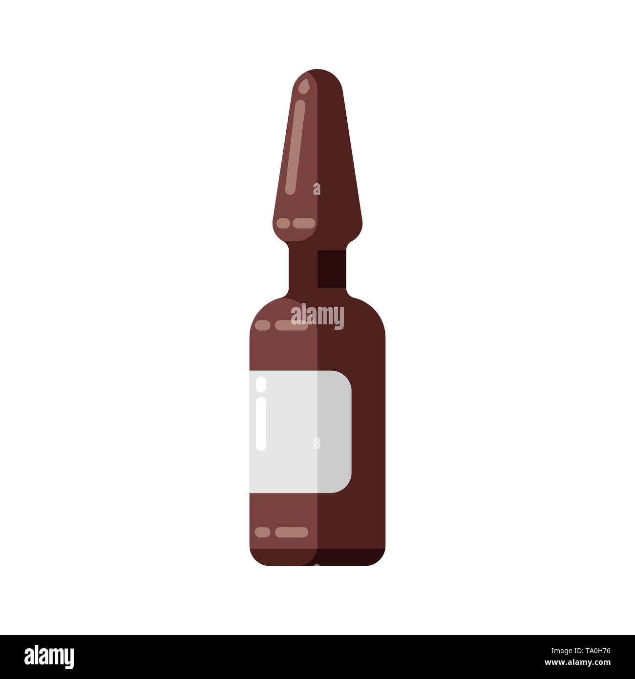 Injection ampoule icon in flat style. Medical illustration isolated on