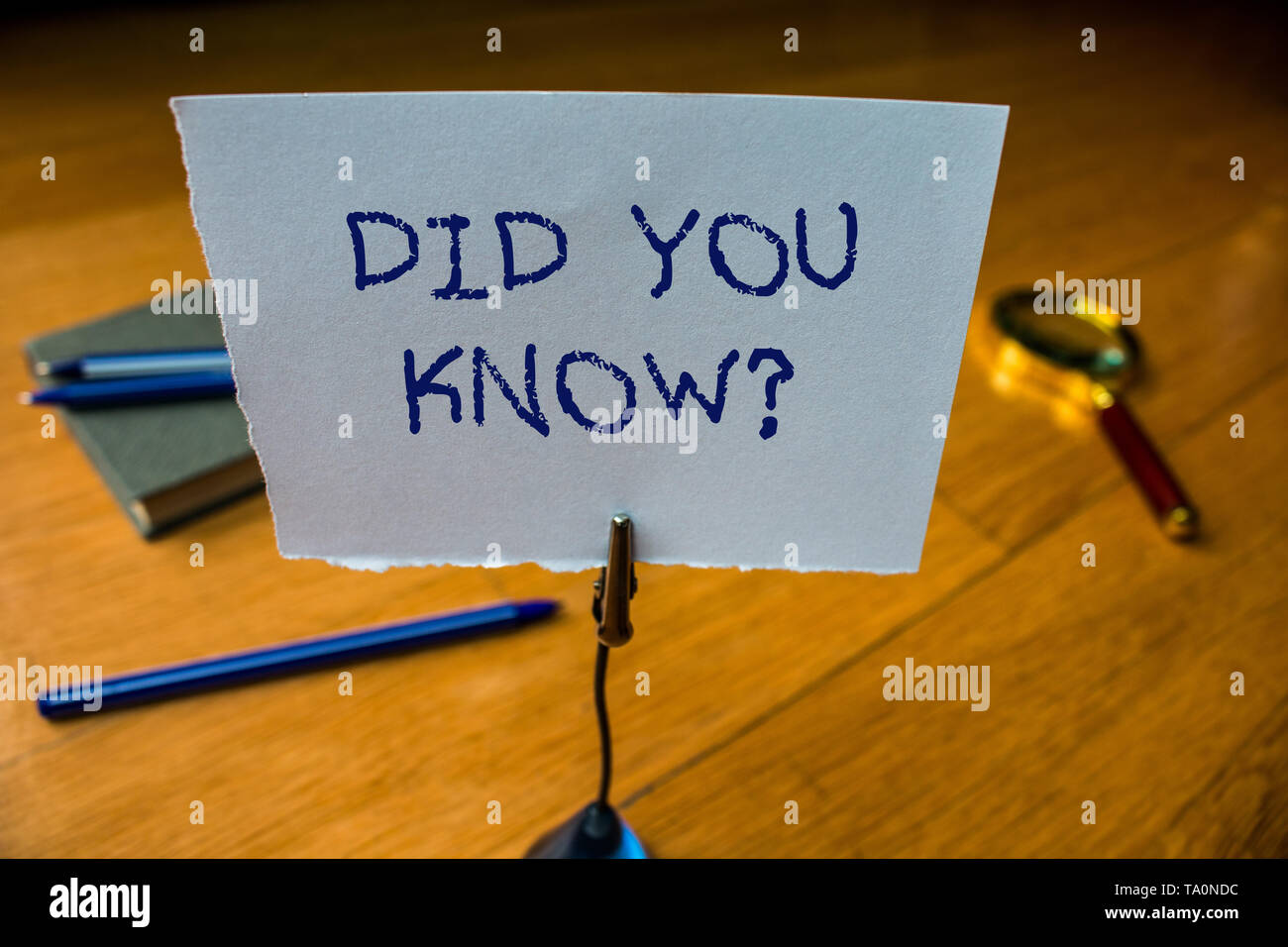 Writing note showing Did You Know Question. Business concept for when ...