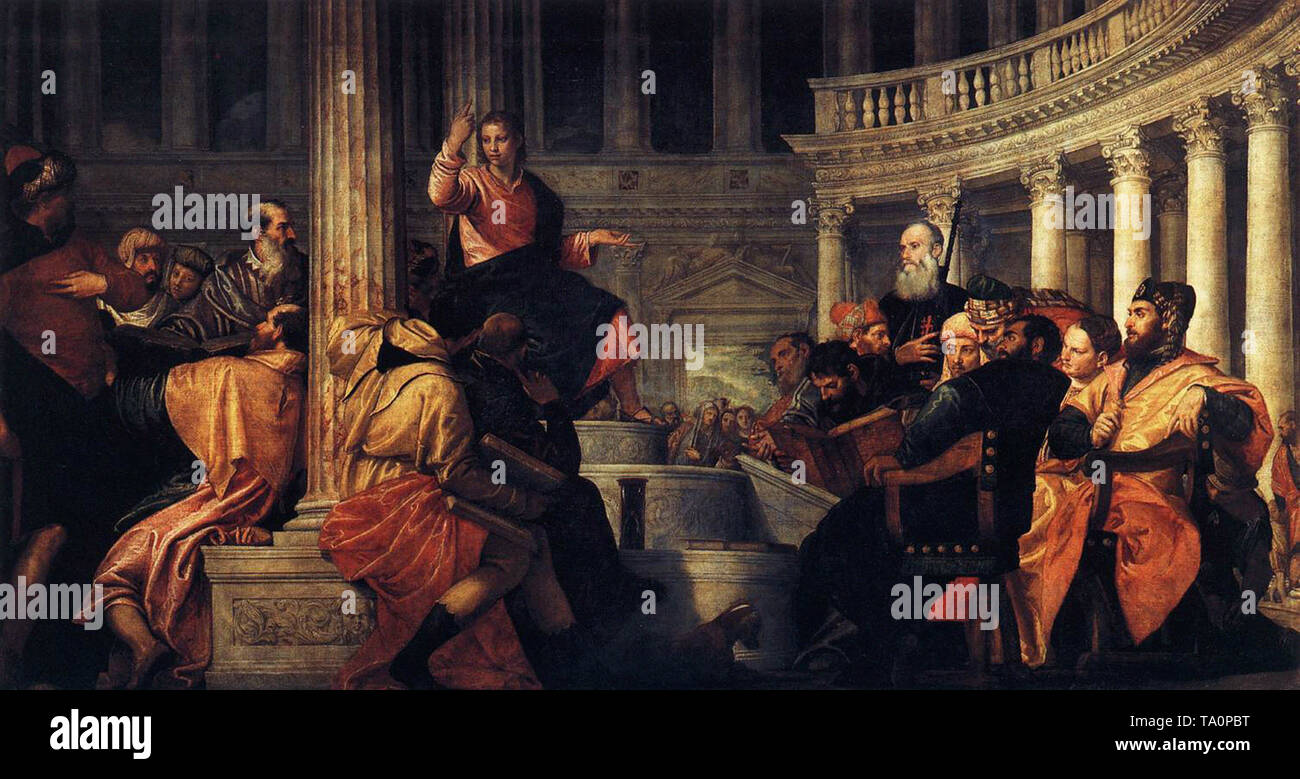 Paolo Veronese - jesus among doctors 1566 Stock Photo