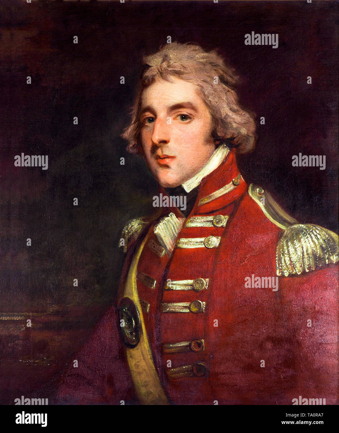 John Hoppner, Lieutenant Colonel Arthur Wellesley, aged 26, in the 33rd Regiment, portrait painting, c. 1795 Stock Photo