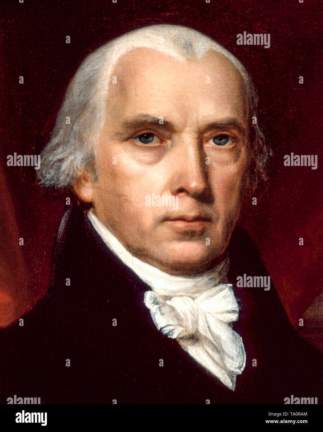 Portrait of James Madison the fourth President of the United States by  John Vanderlyn, 1816 Stock Photo