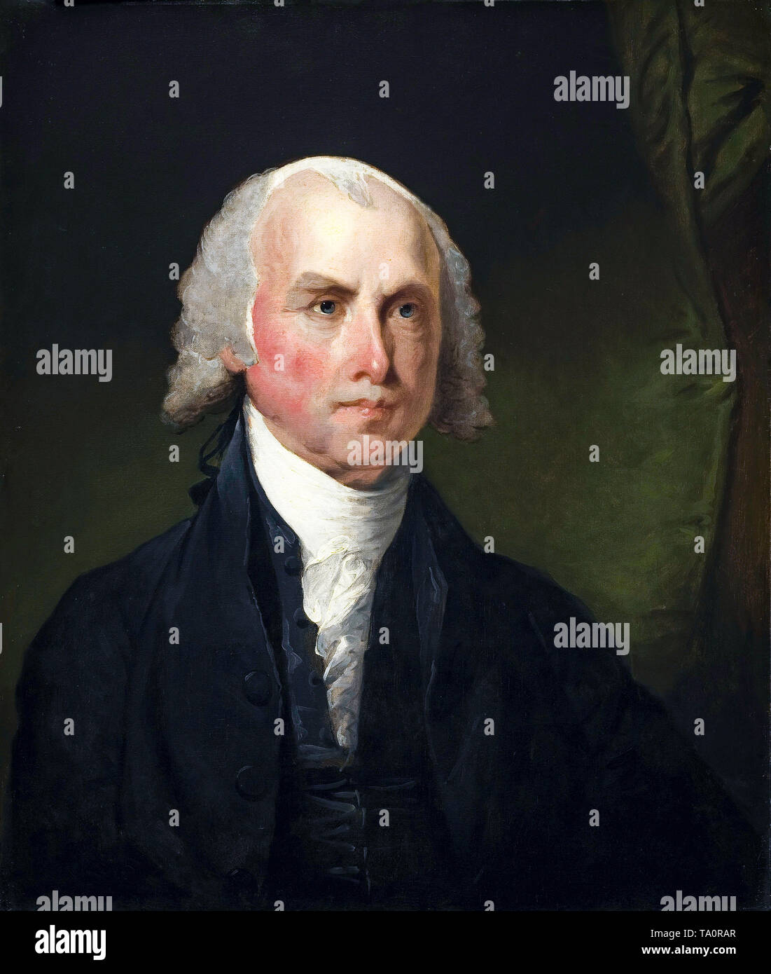 James Madison, portrait painting by Gilbert Stuart, c. 1821 Stock Photo