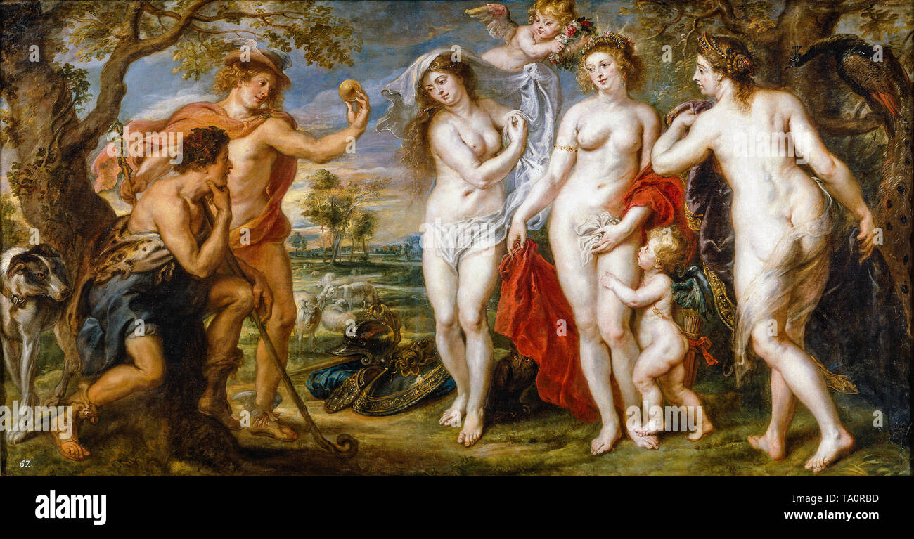 Peter Paul Rubens, The Judgement of Paris, Baroque painting, circa 1638 Stock Photo