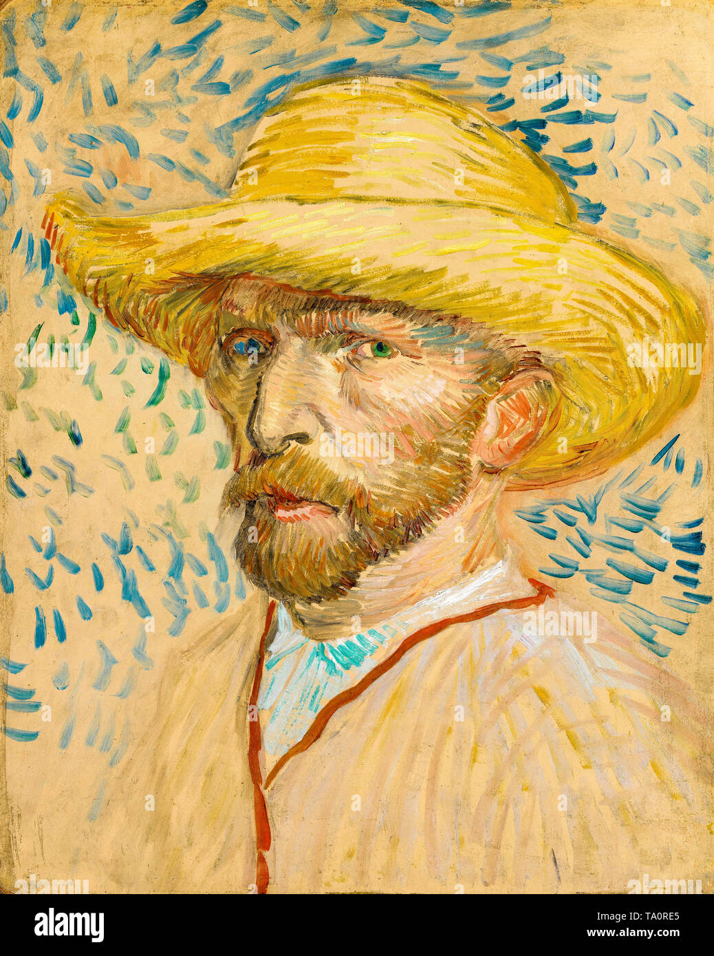 Vincent van Gogh, Self Portrait with Straw Hat, 1887 Stock Photo - Alamy