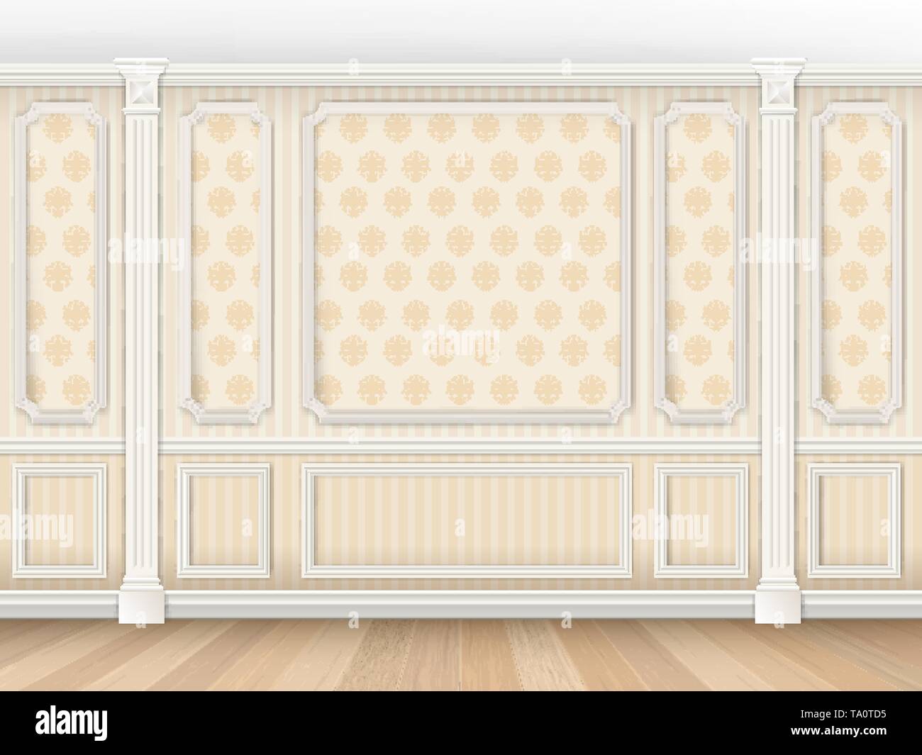 classic interior with moldings and pilasters Stock Vector Image & Art ...