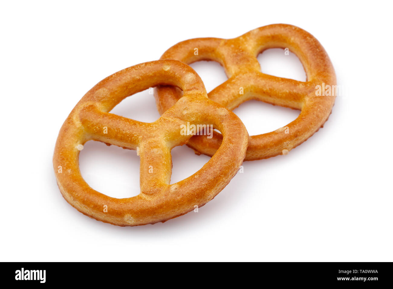 Pretzel crackers isolated on white background Stock Photo