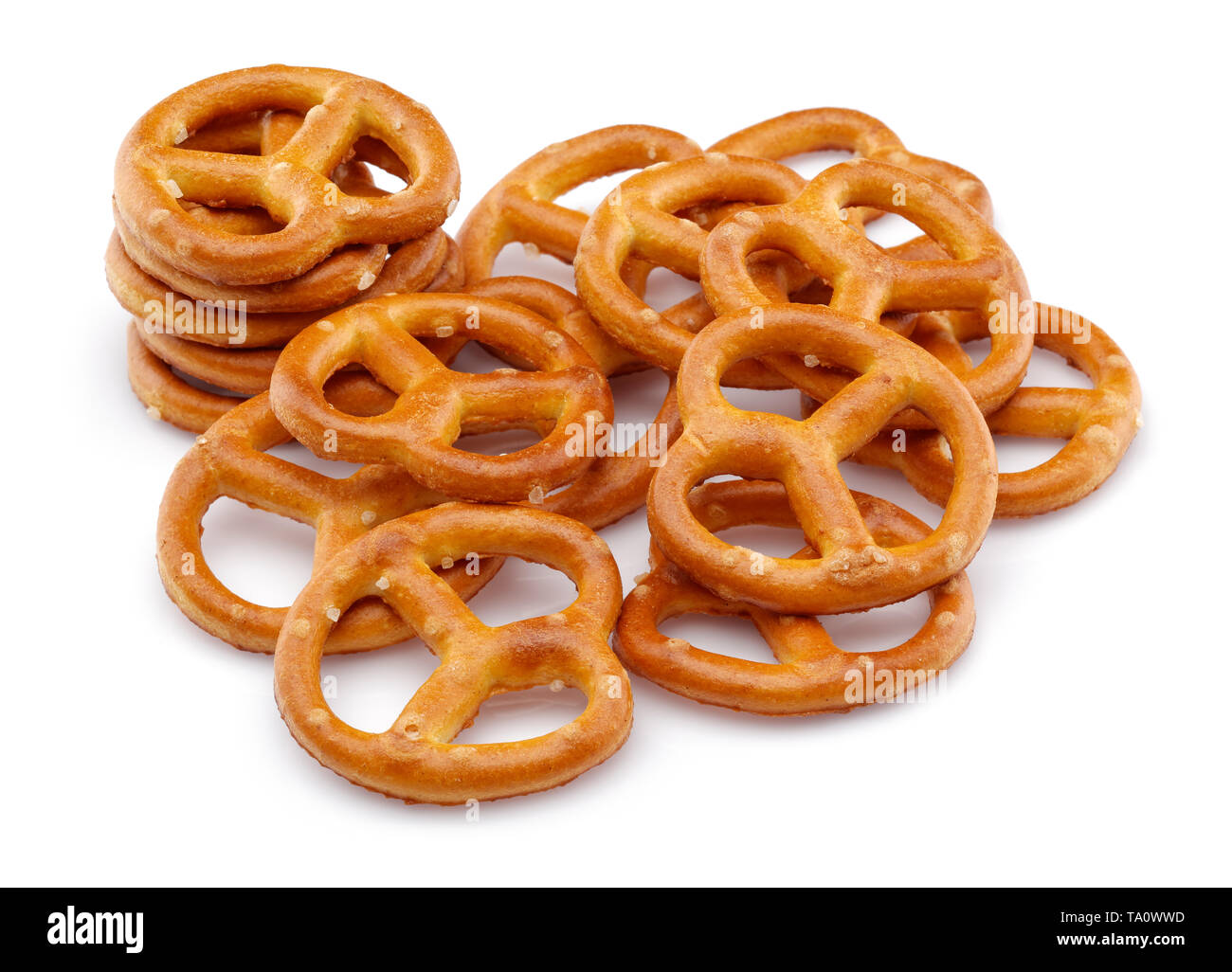Pretzel crackers isolated on white background Stock Photo