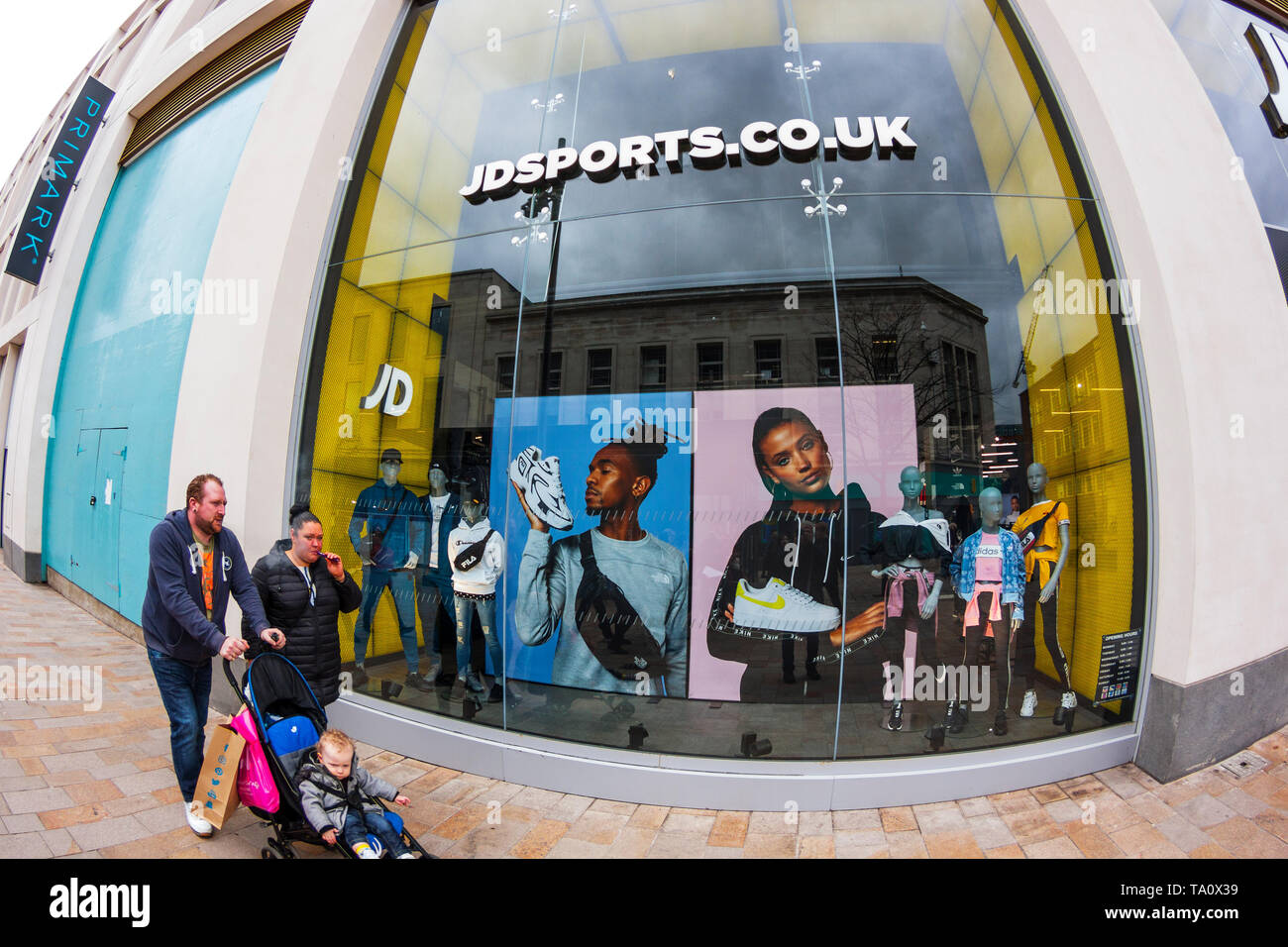 JD Sports, sports fashion store, fisheye view, Stock Photo