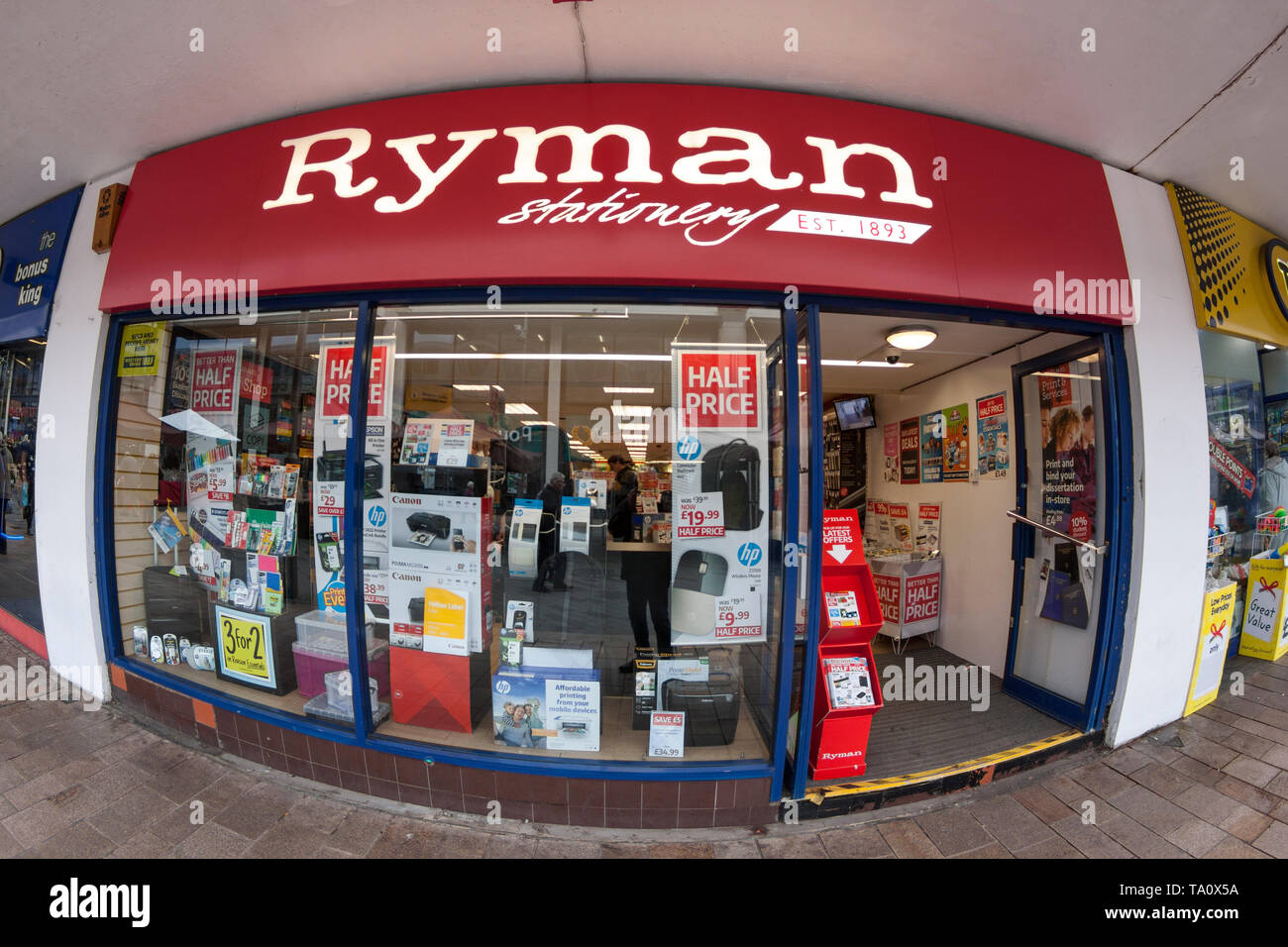 Ryman Stationery Shop, fisheye view Stock Photo