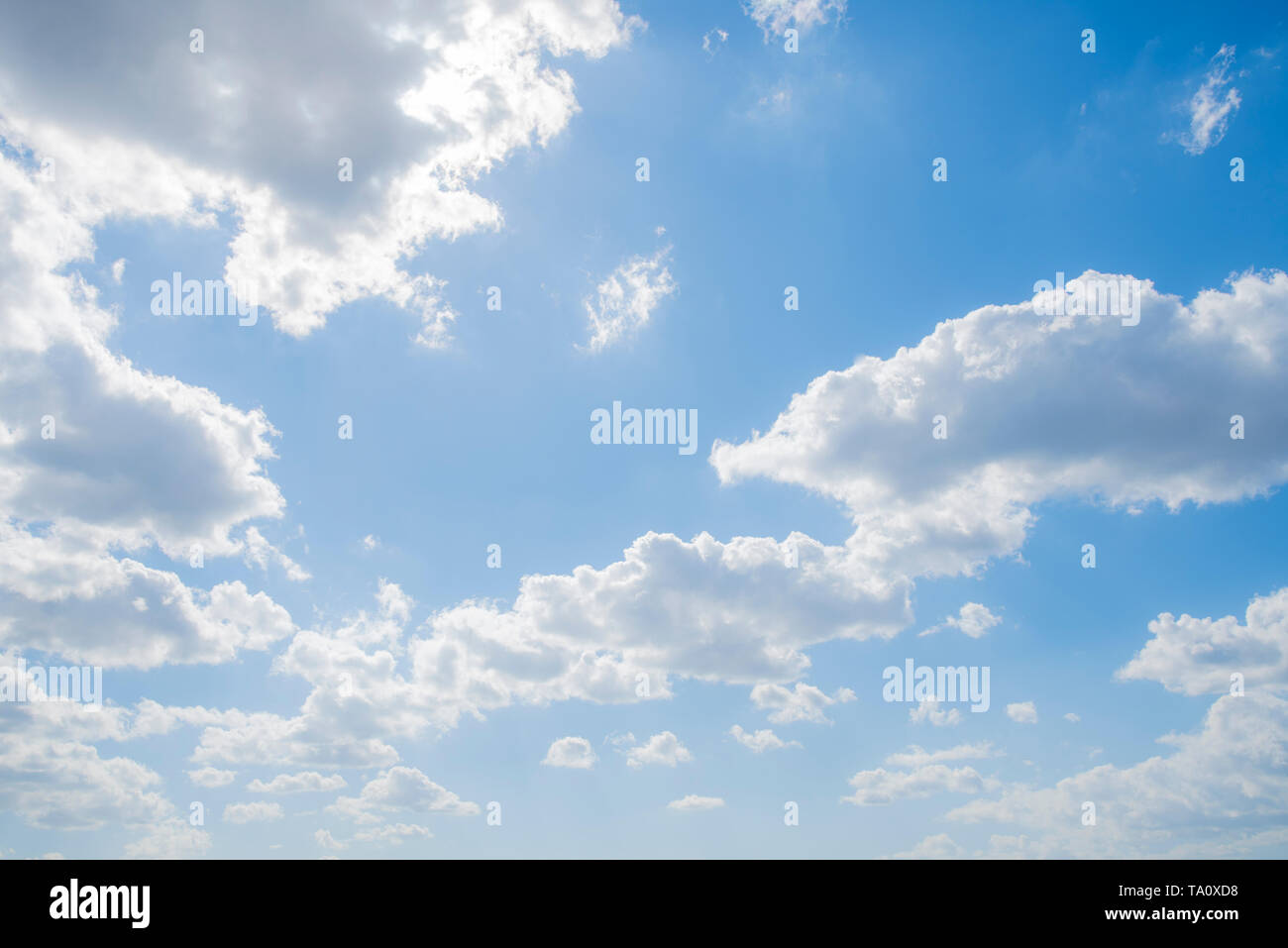 background of blue sky and white clouds Stock Photo