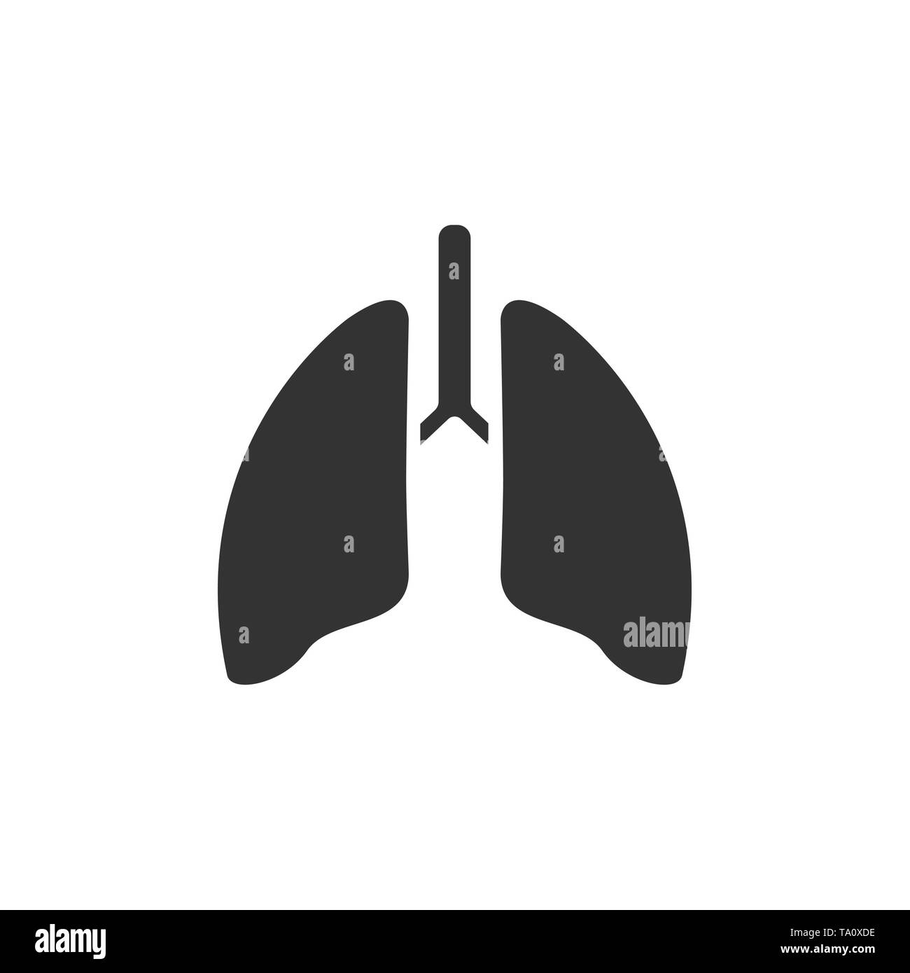 Lungs icon on a white background. Isolated vector illustration Stock Vector