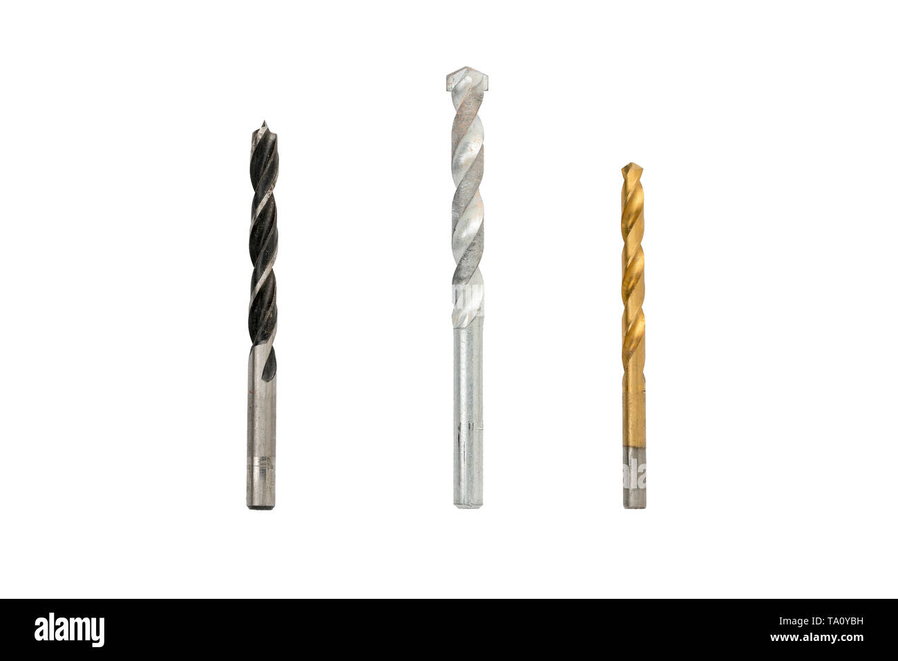 collection of three different drills, isolated on white Stock Photo Alamy