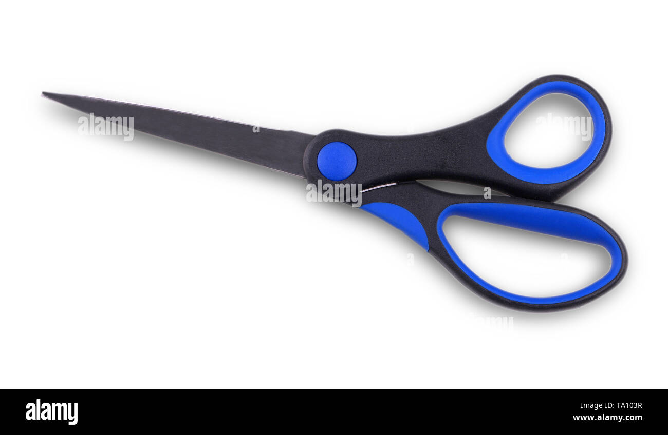 new paper scissors on a white background Stock Photo - Alamy