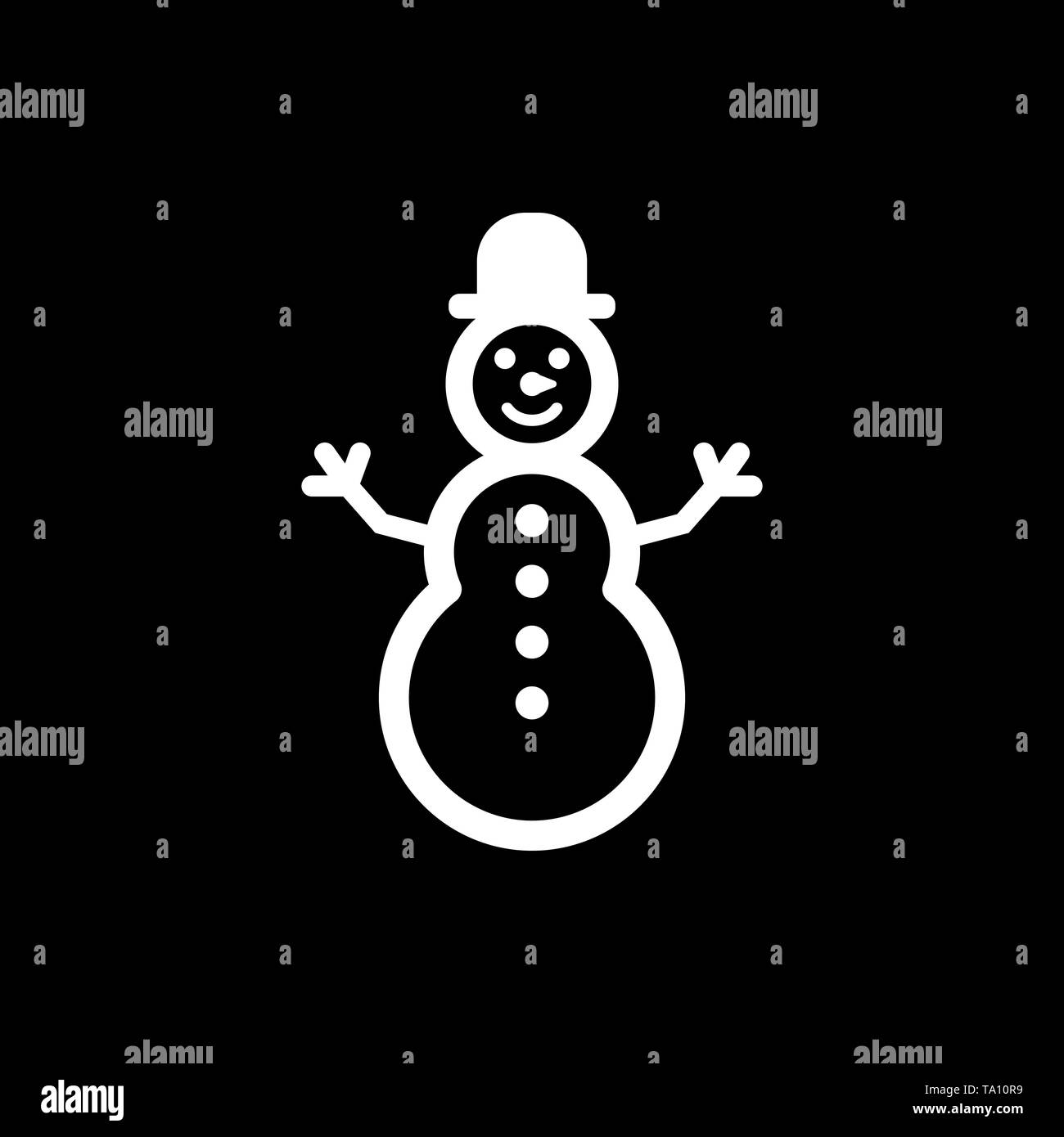 Snowman icon. New year and xmas, christmas, winter symbol. Flat design. Stock - Vector illustration. Stock Vector