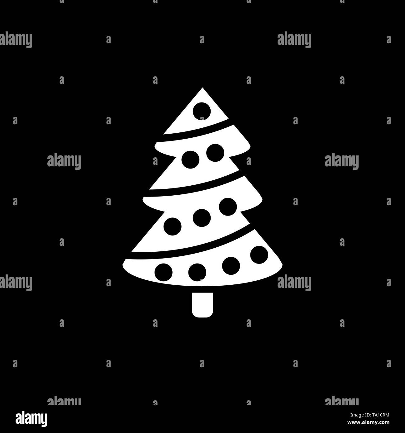 Christmas tree icon. New year and xmas, christmas, winter symbol. Flat design. Stock - Vector illustration. Stock Vector
