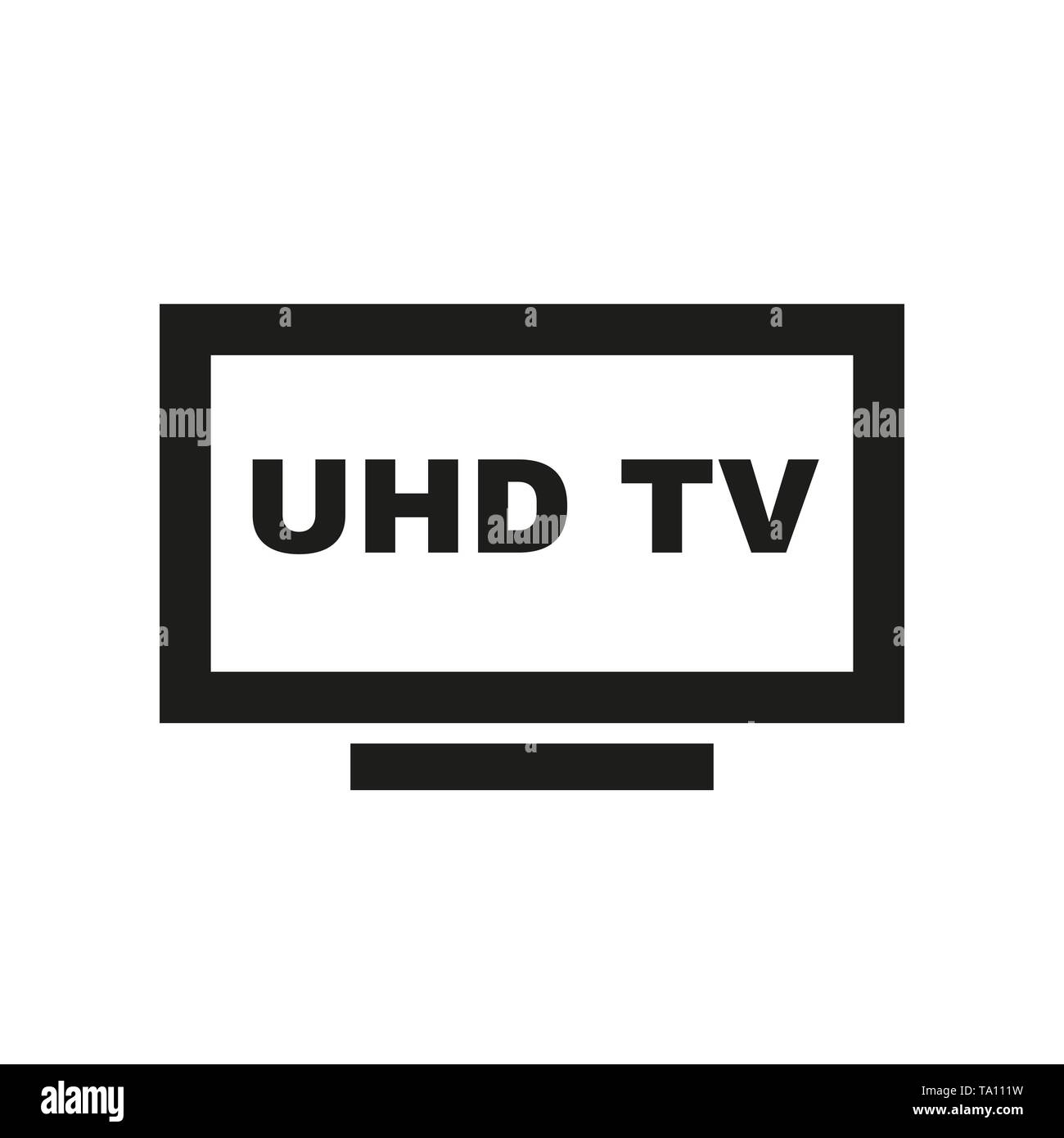 UHD TV icon. Television and display, televisor symbol. Flat design. Stock - Vector illustration. Stock Vector
