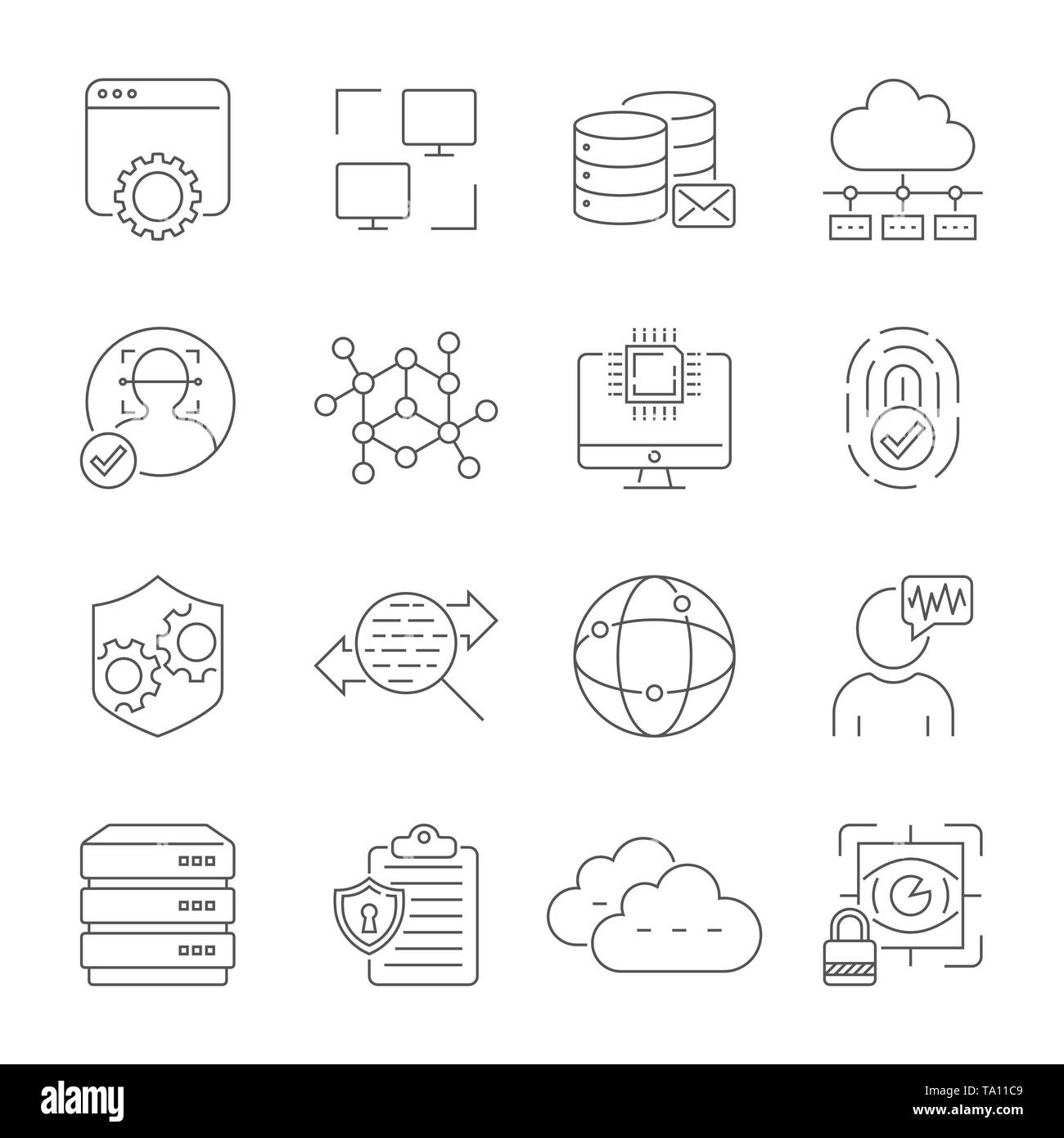 Digital Technology related vector line icons. Contains such icons as ...