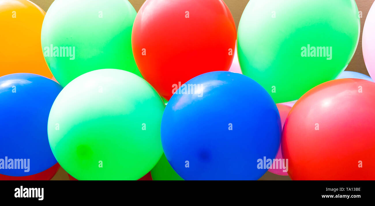 Multycolored balls. Balloons. Celebration. A lot of bright colorful ...