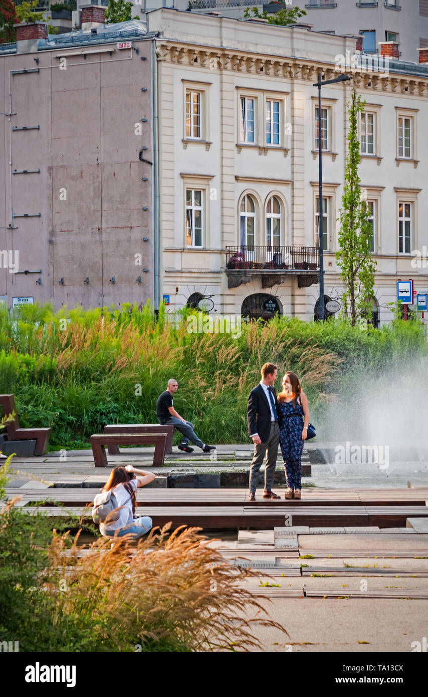 Wedding photo session at Warsaw Stock Photo