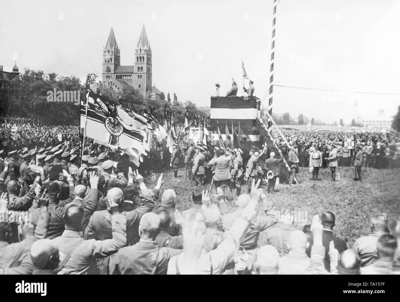 Assembly of the Stahlhelm, Bund der Frontsoldaten, on the 10th Stahlhelm  Day in Munich on the