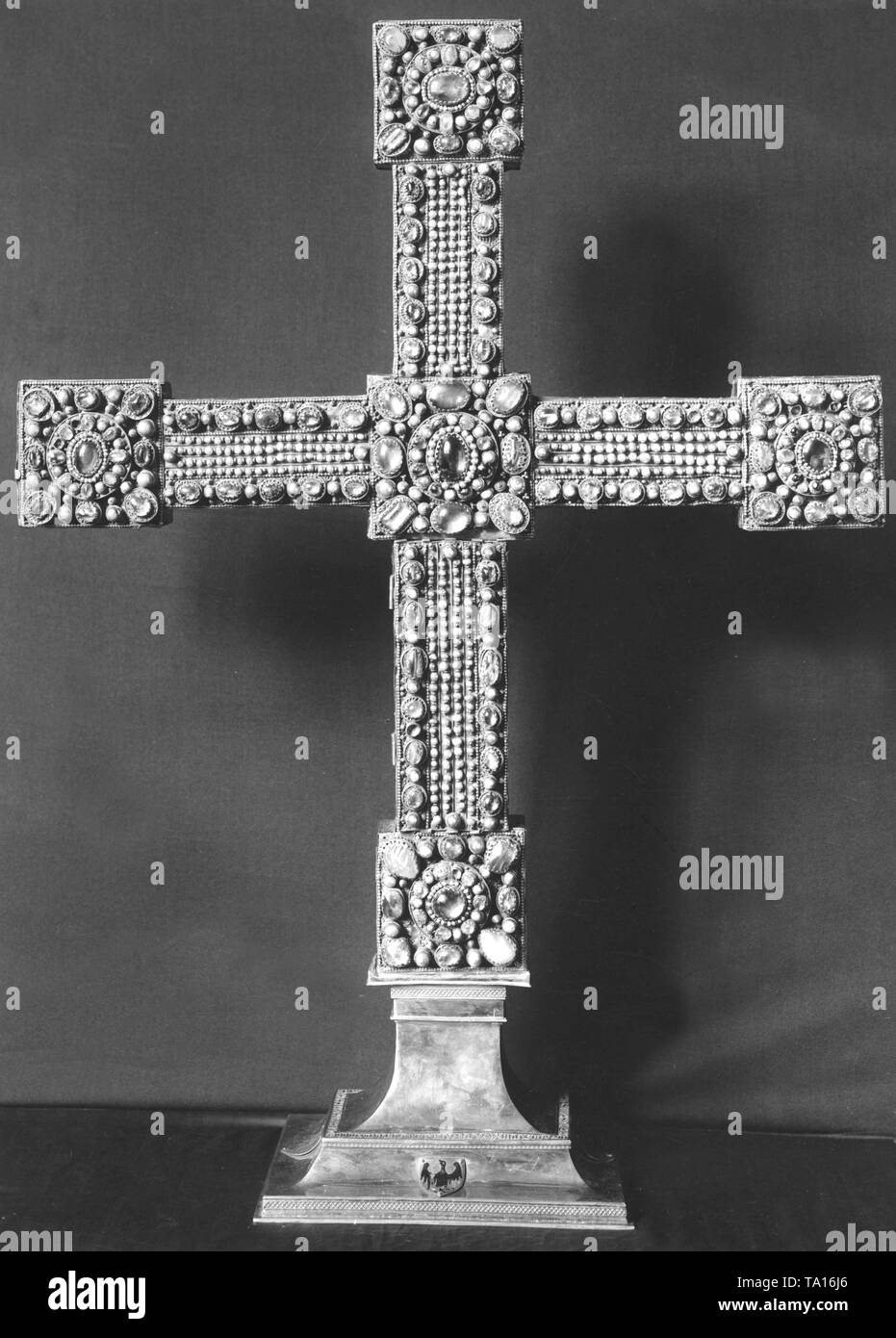 The Imperial Cross. The insignia of the Holy Roman Empire of the German Nation are kept in the Hofburg in Vienna. Stock Photo