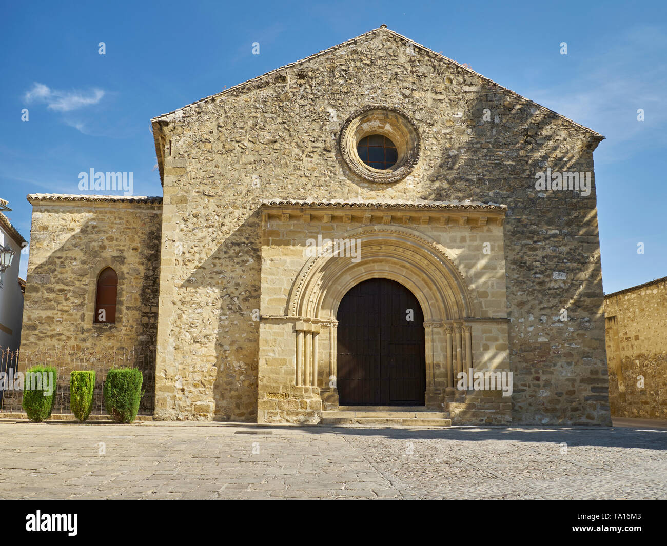 Iglesia de la Santa Cruz, Romanesque church, Baeza, Jaen province, Andalucia, Spain. Stock Photo