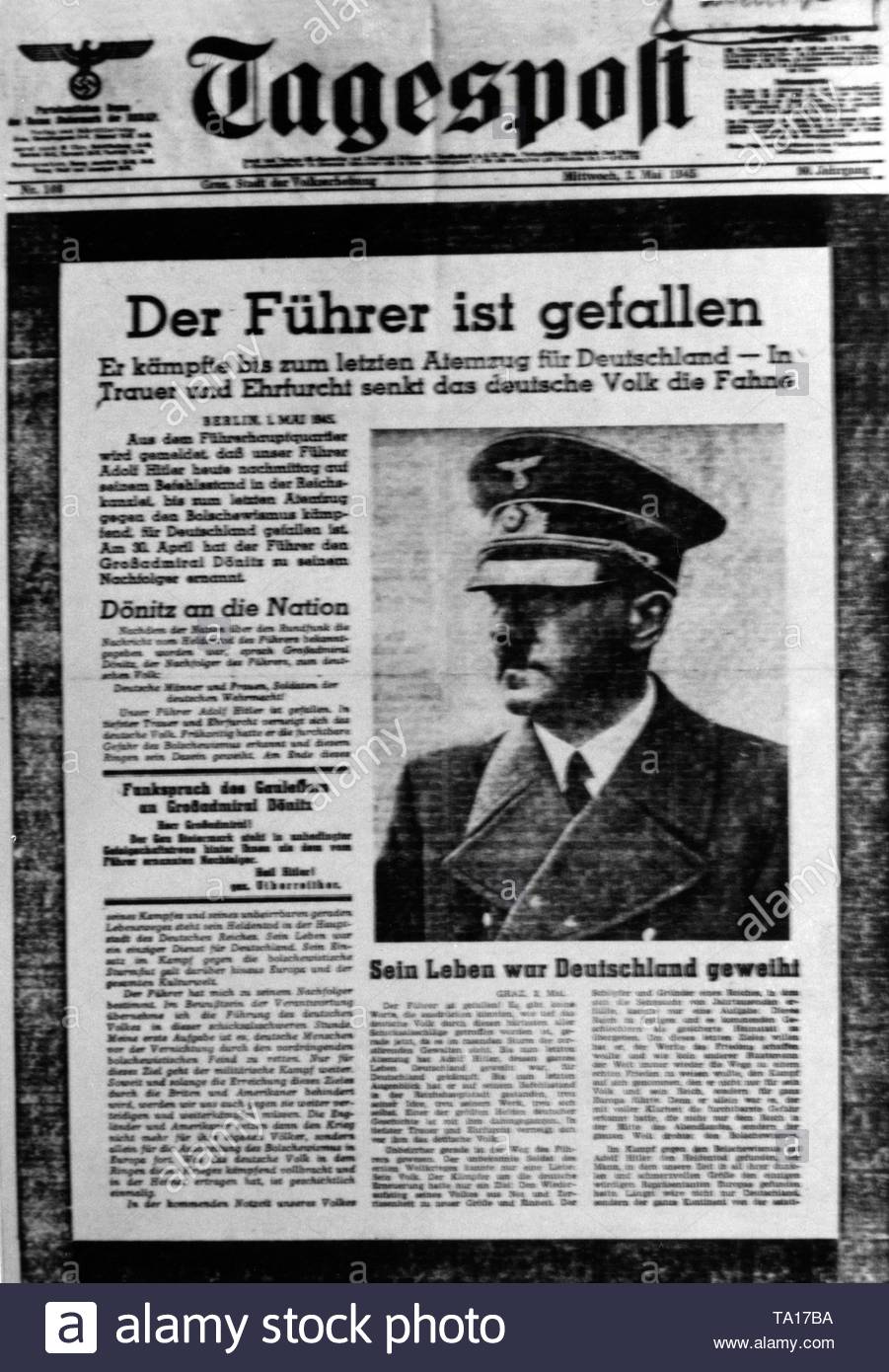 Adolf Hitler Newspaper Stock Photos & Adolf Hitler Newspaper Stock