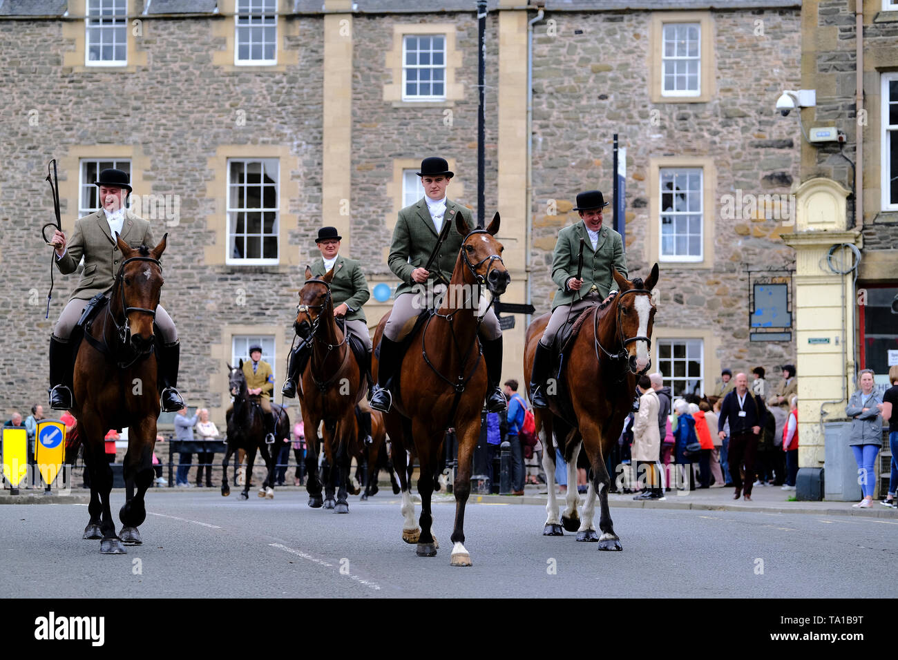 Hawick Scottish Borders Uk 21st May 19 Hawick Common Riding 19 N Priesthaugh Rideout Caption Cornet