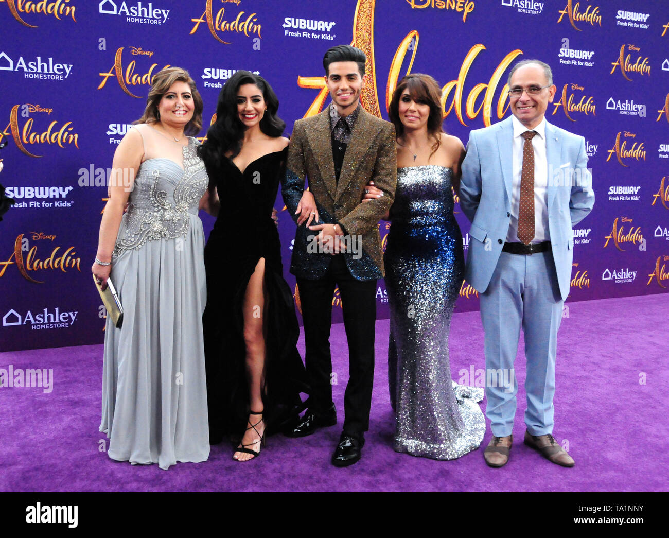 Hollywood, California, USA 21st May 2019 Actor Mena Massoud and family