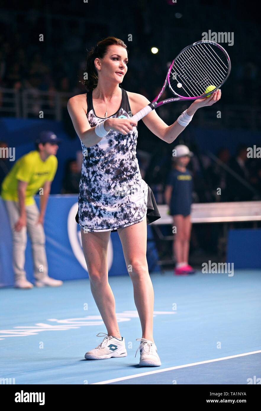 Agnieszka Radwanska seen during a tennis match in honor of her sport  career. An event was held in honor of Polish tennis player Agnieszka  Radwanska, who ended her sports career as she