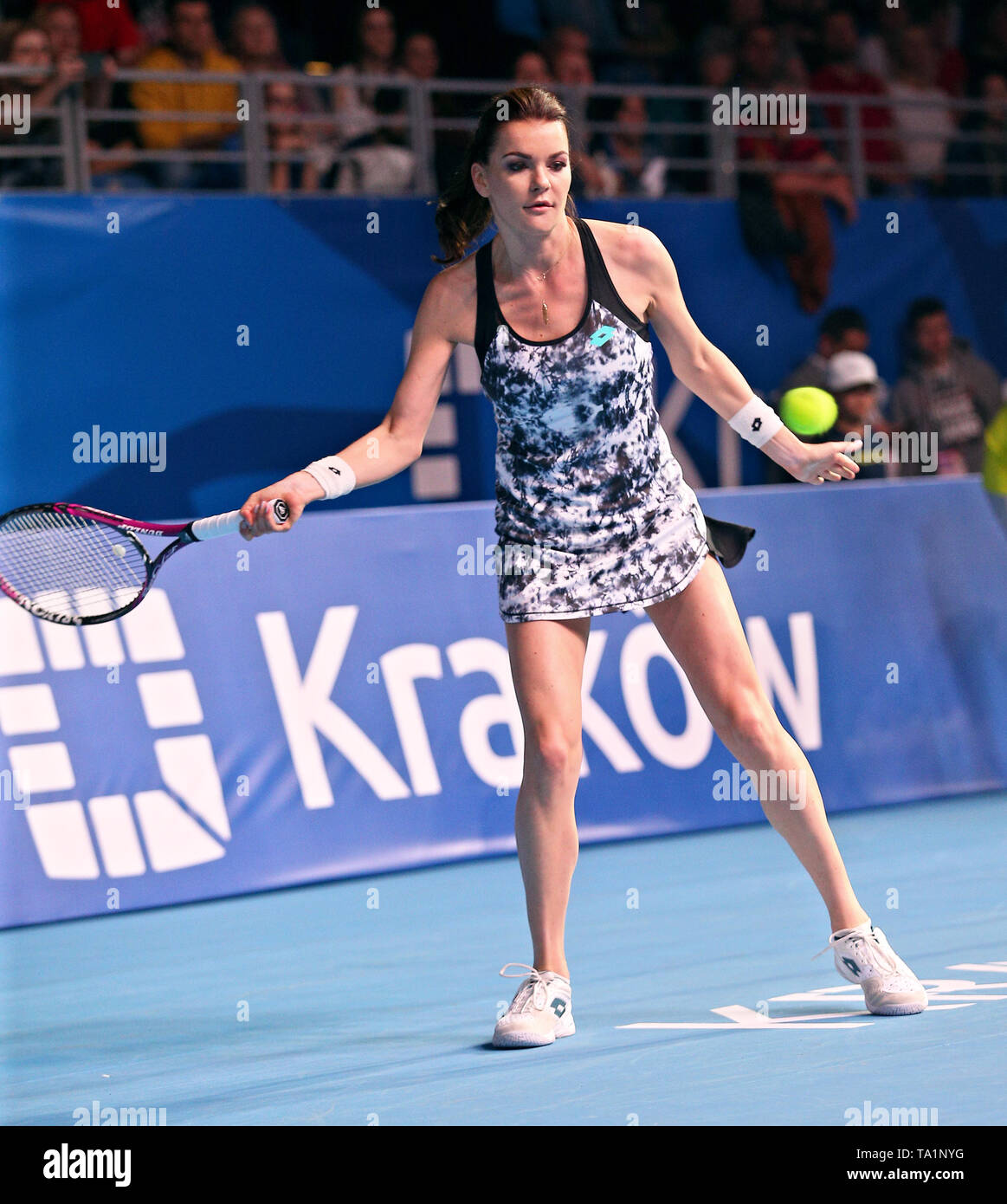 Agnieszka Radwanska seen during a tennis match in honor of her sport career. An event was held in honor of Polish tennis player Agnieszka Radwanska, who ended her sports career as she was the best Polish tennis player in history. Agnieszka Radwanska plays against Caroline Wozniacki. Stock Photo