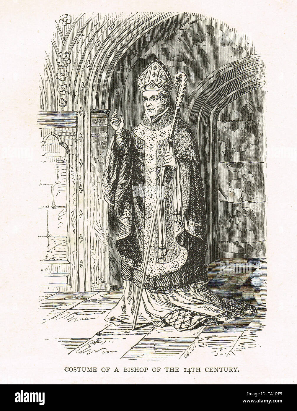 Clothing of a Bishop of the 14th century Stock Photo