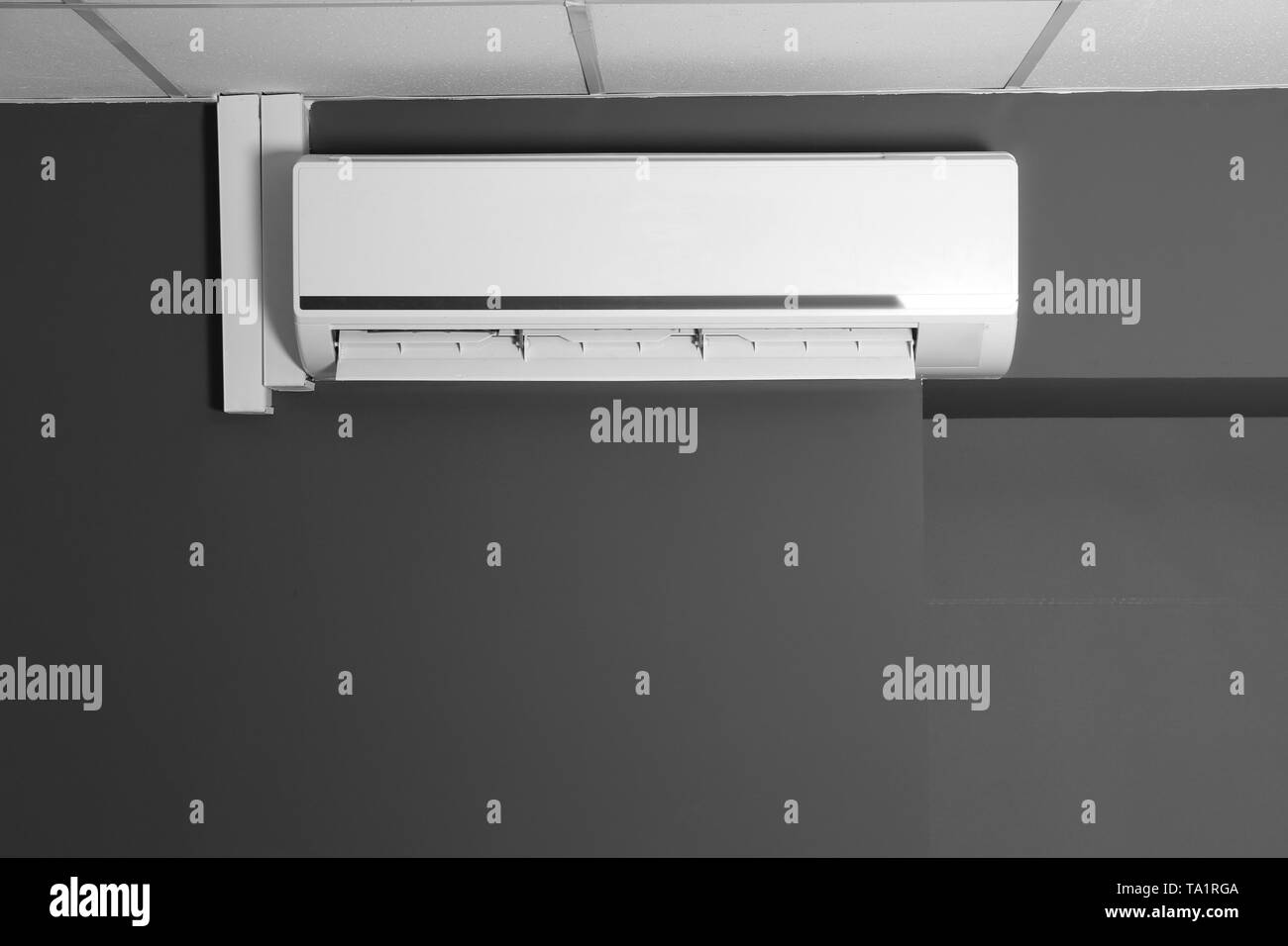 Air conditioner house wall Black and White Stock Photos & Images - Alamy