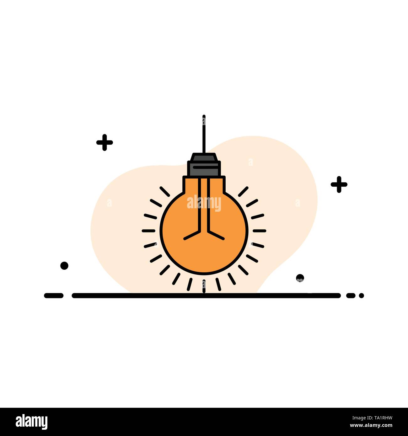 Light Bulb Idea Tips Suggestion Business Flat Line Filled Icon