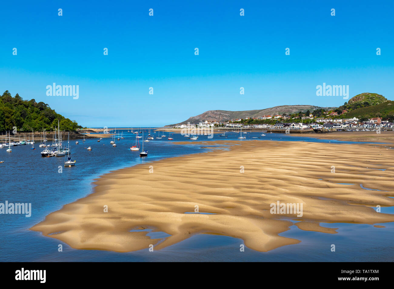 Conwy Wales The estuary of the river Conwy at Low tide May 12, 2019 Stock Photo