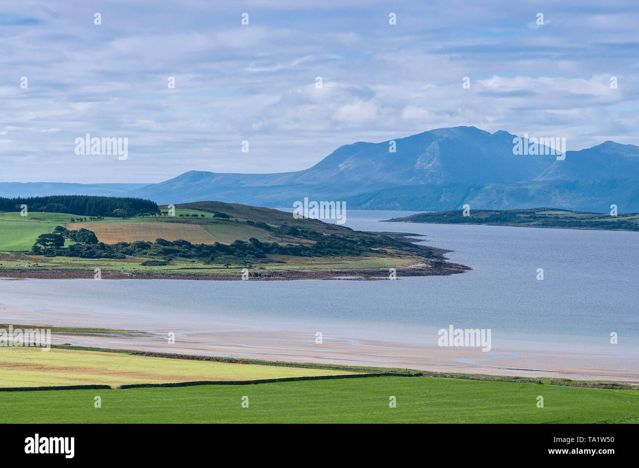 Ettrick bay, Bute with Arran in distance Stock Photo