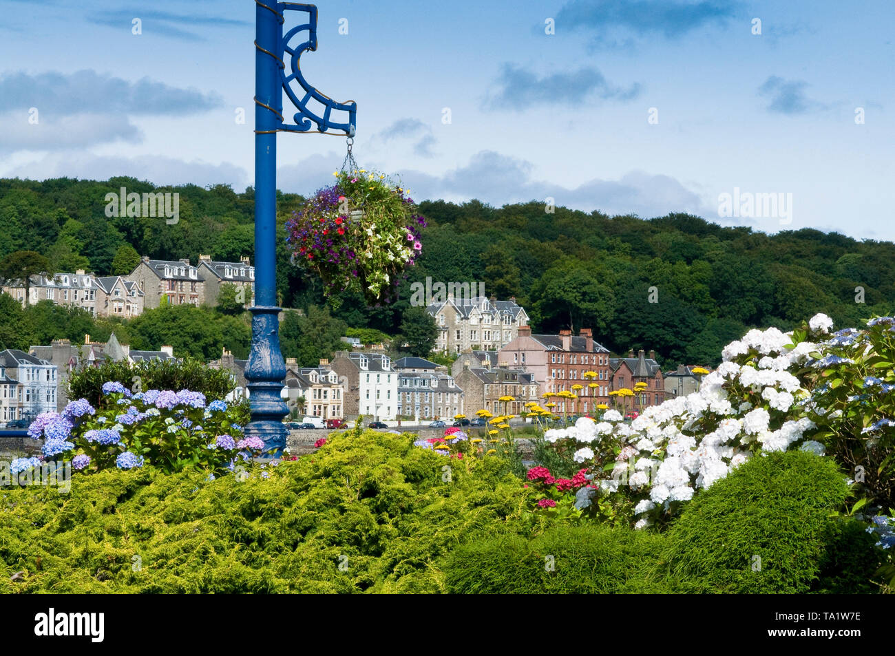 Victorian Villas on seafront at Rothesay, Isle of Bute Stock Photo