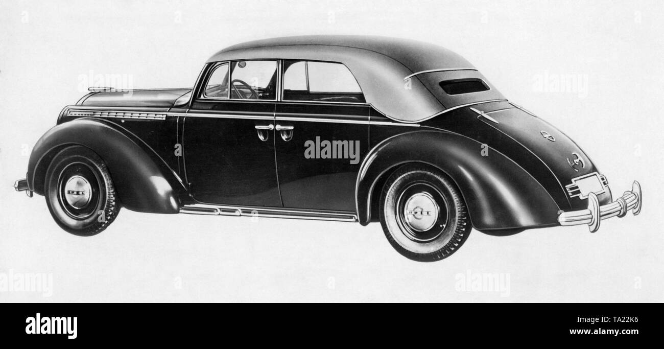 Opel model range 1937. The Opel Admiral presented in 1937 as a four-door convertible. Stock Photo