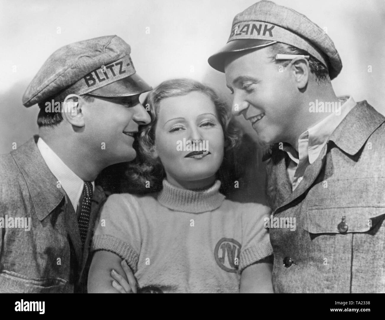 Willi Forst (on the left), Lilian Harvey and Willy Fritsch in the movie A blonde Dream (German: Ein blonder Traum). Directed by: Paul Martin, Germany, 1932 Stock Photo