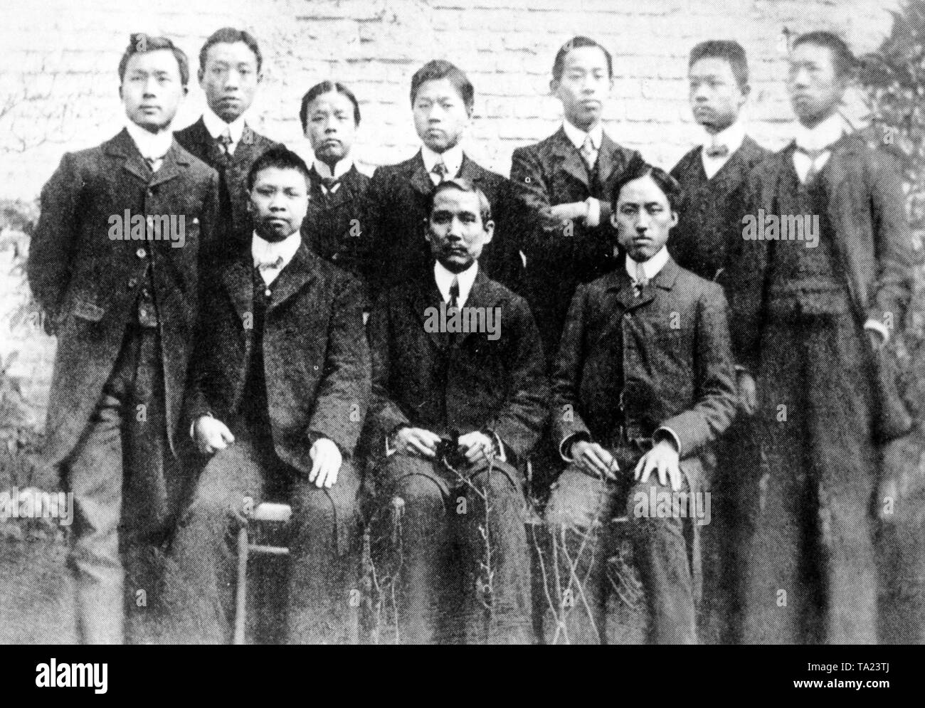 The Chinese Revolutionary Committee with its leader Sun Yat-sen (in the middle of the front) Stock Photo