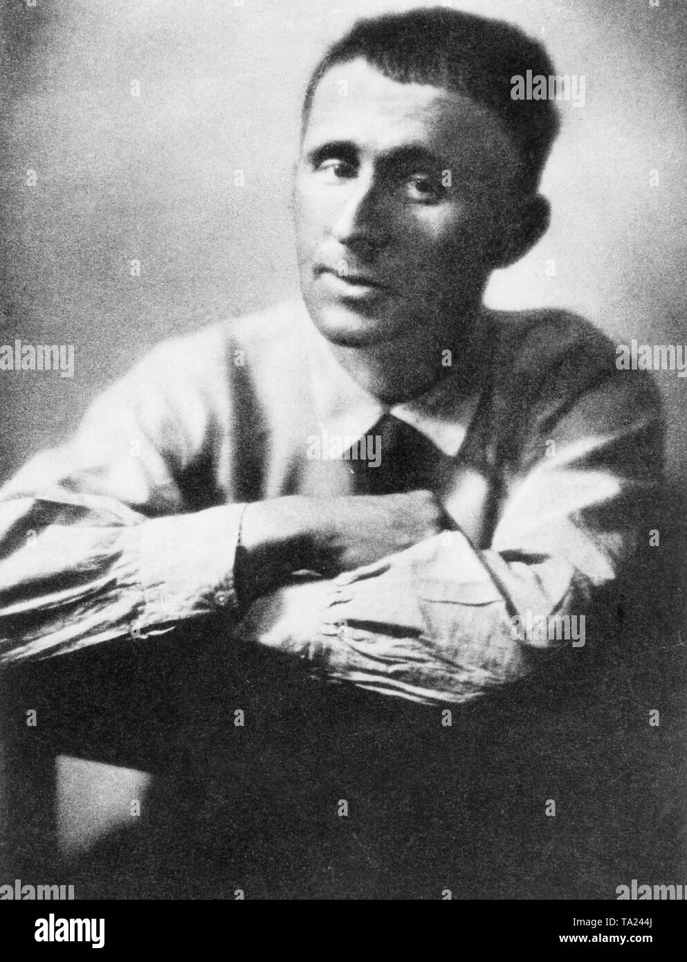 Portrait of German poet Bertolt Brecht, 1928 Stock Photo