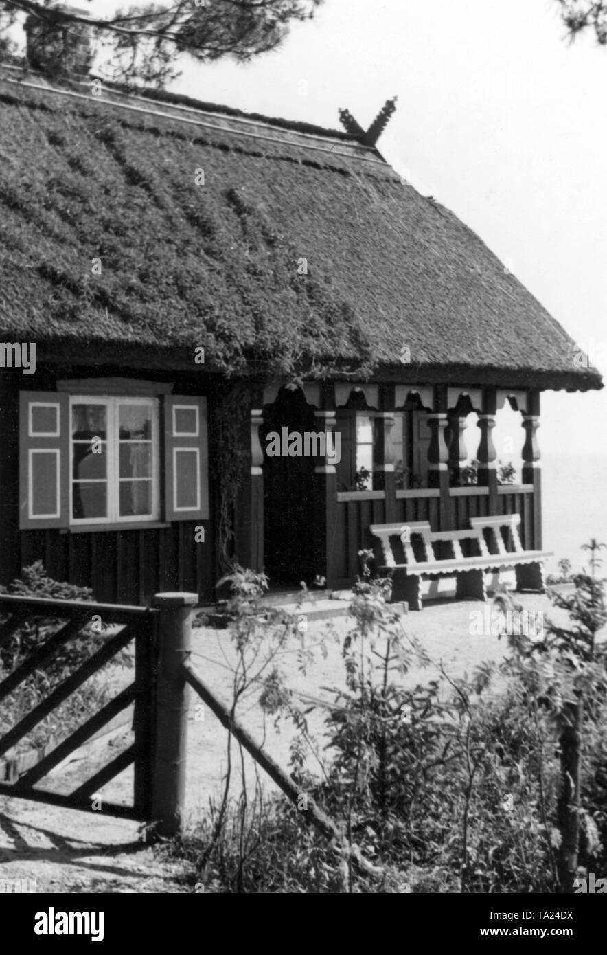 The Thomas Mann house in Nidden on the Curonian Spit in East Prussia on the so-called Schwiegermutterberg. Stock Photo